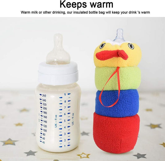 Baby Feeding Bottle Cover – Soft Plush Insulated Milk Bottle Protector | Fits Most Bottles
