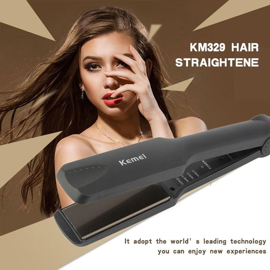 Kemei KM-329 Hair Straightener – Ceramic Fast Heating Flat Iron | Smooth & Silky Hair