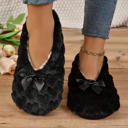 Women Winter Fluffy Fur Slippers – Warm Plush Non-Slip House Shoes | Comfortable & Soft