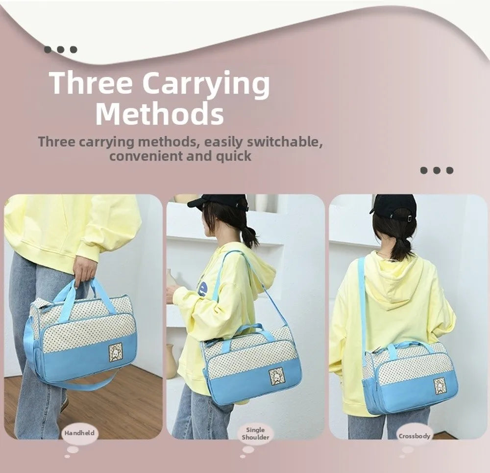 5 Pcs Baby Diaper Bag Set – Waterproof Organizer Bags | Travel-Friendly