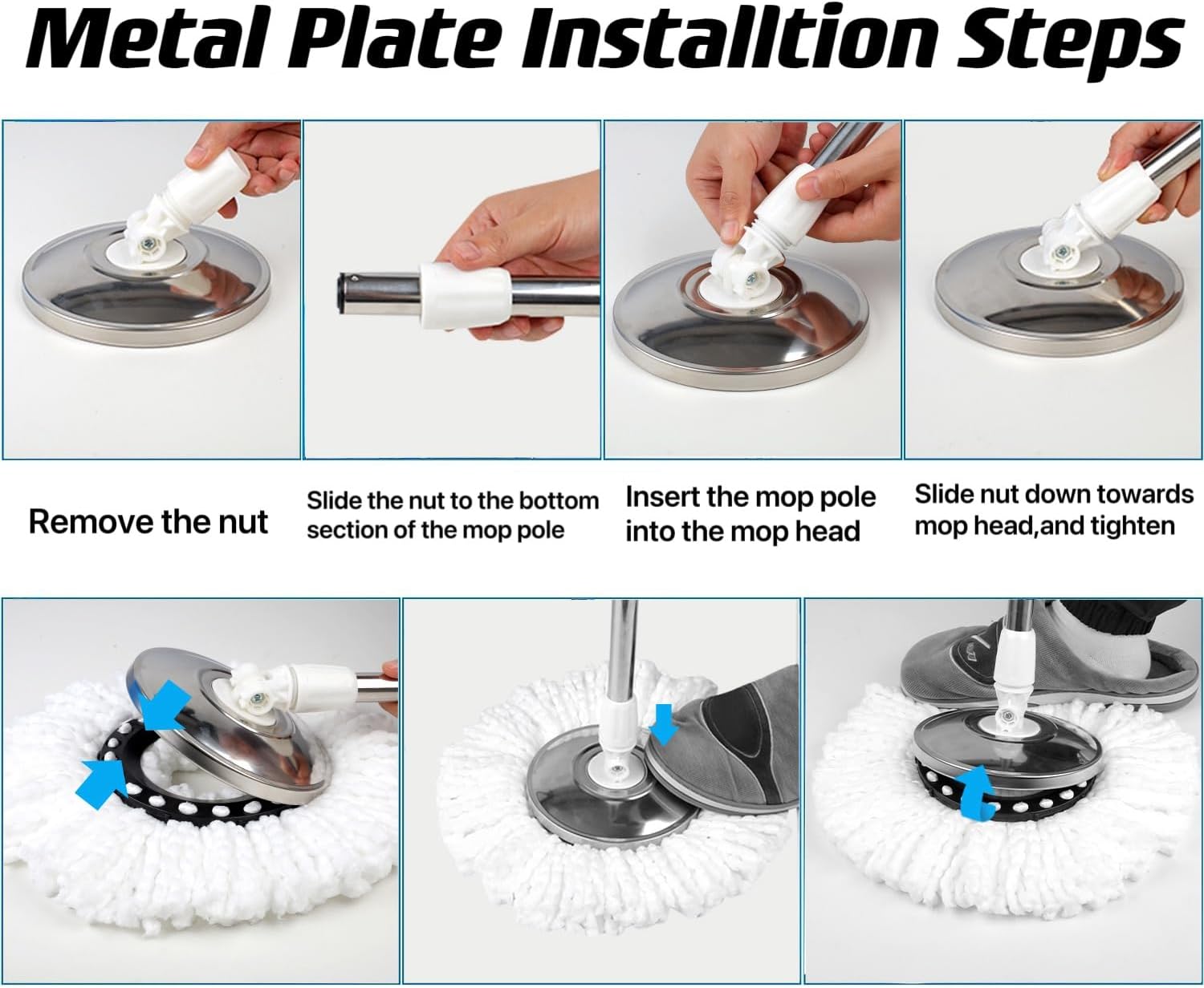 360° Spin Mop Bucket with Leak-Proof Design blue Pakistan