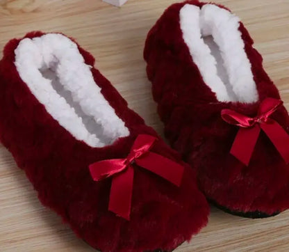 Women Winter Fluffy Fur Slippers – Warm Plush Non-Slip House Shoes | Comfortable & Soft