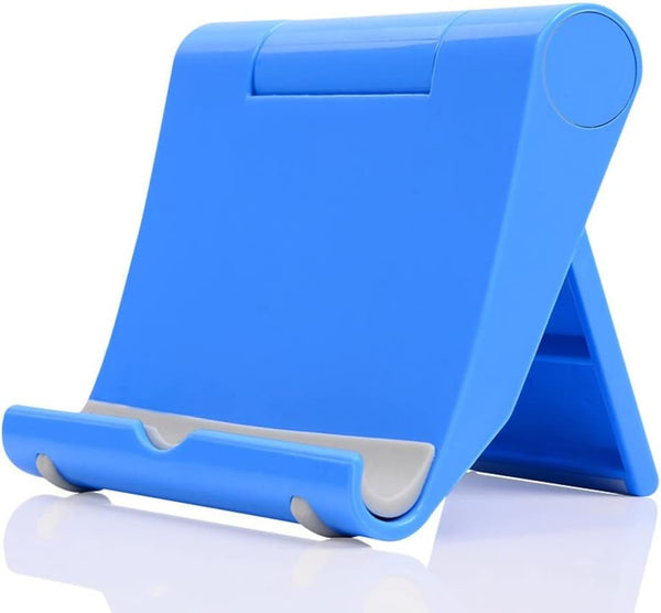 Universal Adjustable Mobile Phone Stand Holder – Foldable Desk Stand | Blue | Hands-Free Use