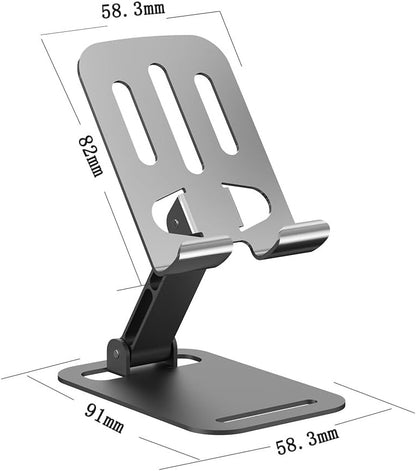 360° Metal Phone Stand – Premium Adjustable Mobile Holder | Rotating Base for Desk Use