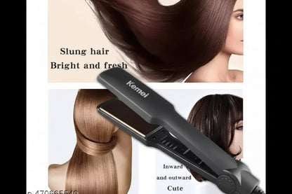 Kemei KM-329 Hair Straightener – Ceramic Fast Heating Flat Iron for Smooth & Silky Hair