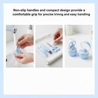 Baby Nail Cutter Set 4-in-1 – Safe Infant Nail Care Kit with Travel Case | Easy & Portable