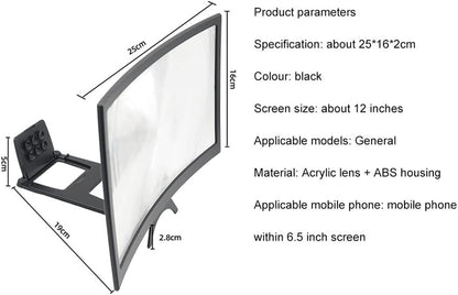 Mobile Screen Magnifier – 12 Inch 3D HD Foldable Phone Amplifier | Eye Protection