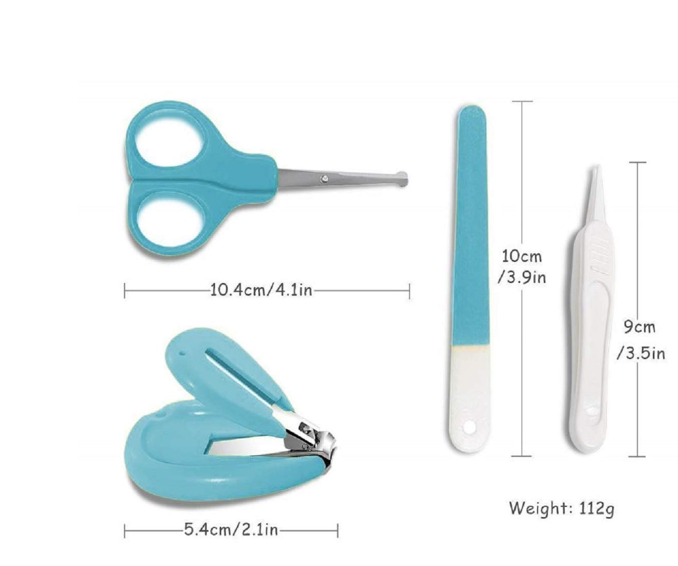 Baby Nail Cutter Set 4-in-1 for Newborns – Safe Infant Nail Care Kit with Travel Case (Sky Blue)