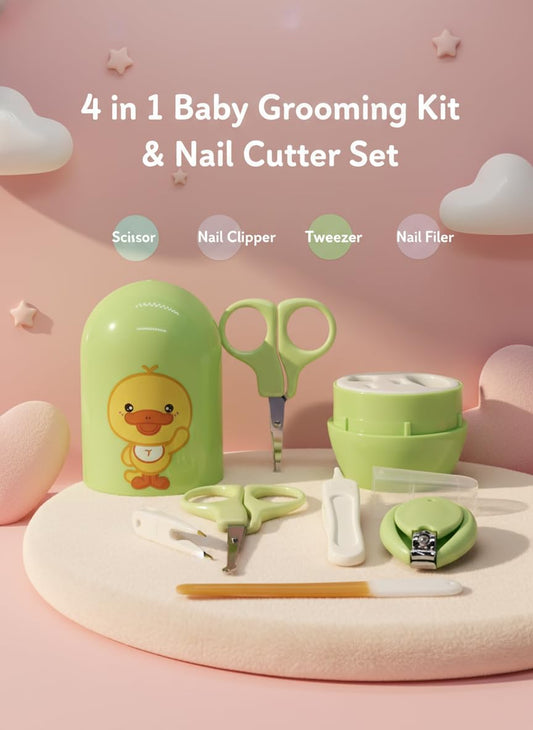 Baby Nail Cutter Set 4-in-1 – Safe Infant Nail Care Kit with Travel Case | Easy & Portable