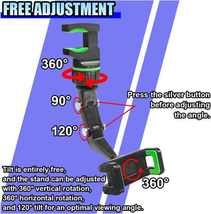 360° Car Mobile Holder – Adjustable Rearview Mirror Phone Mount | Universal Fit for Smartphones
