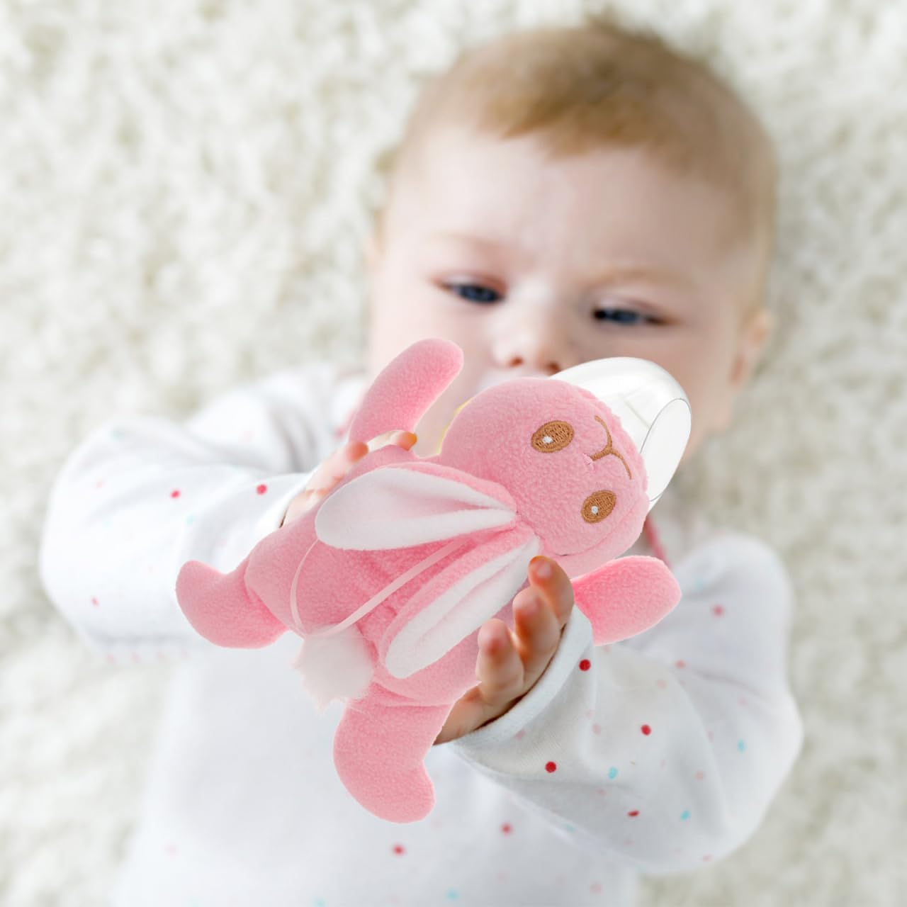 Baby Feeding Bottle Cover – Soft Plush Insulated Milk Bottle Protector | Fits Most Bottles – Pink