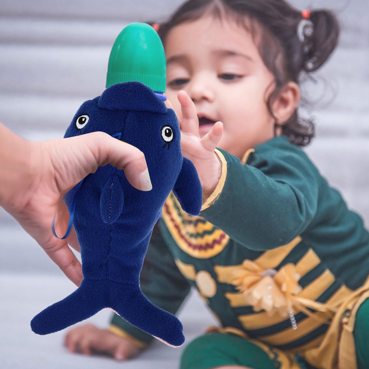 Baby Feeding Bottle Cover – Soft Plush Insulated Milk Bottle Protector | Fits Most Bottles – Blue