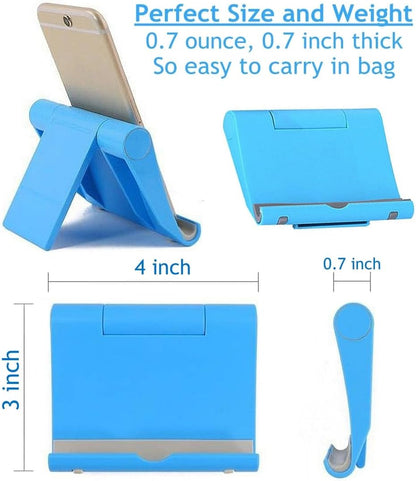 Universal Adjustable Mobile Phone Stand Holder – Foldable Desk Stand | Blue | Hands-Free Use