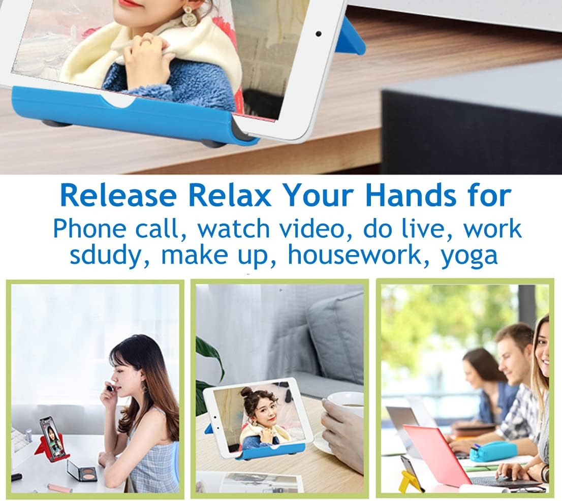 Universal Adjustable Mobile Phone Stand Holder – Foldable Desk Stand | Blue | Hands-Free Use