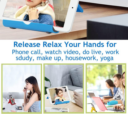 Universal Adjustable Mobile Phone Stand Holder – Foldable Desk Stand | Blue | Hands-Free Use