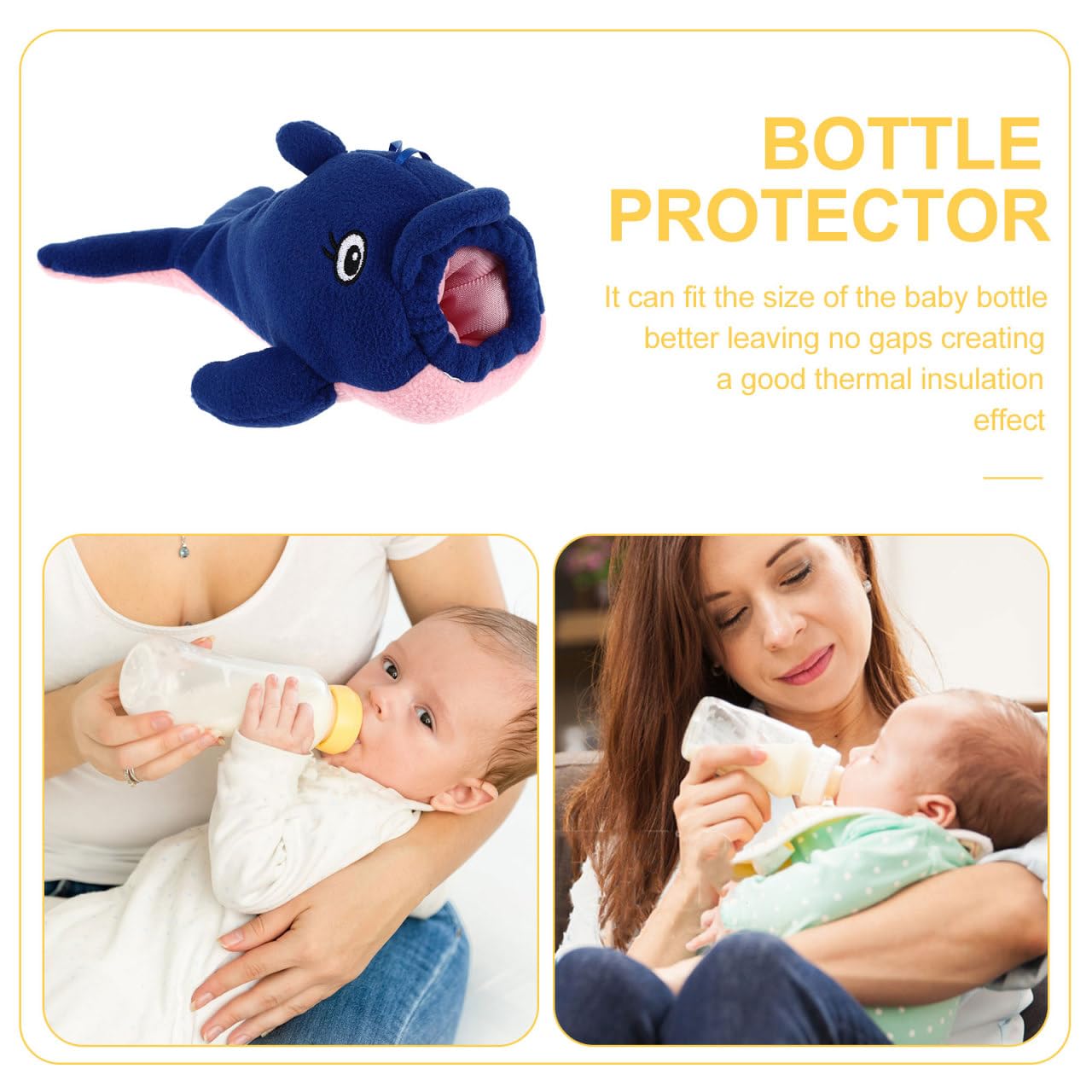 Baby Feeding Bottle Cover – Soft Plush Insulated Milk Bottle Protector | Fits Most Bottles – Blue