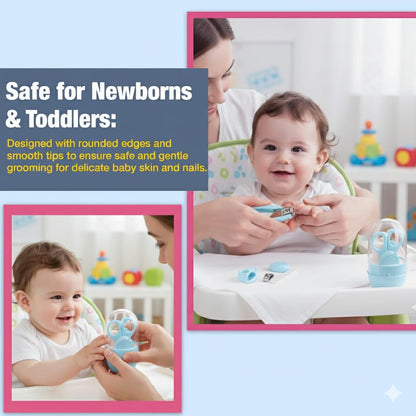Baby Nail Cutter Set 4-in-1 – Safe Infant Nail Care Kit with Travel Case | Easy & Portable