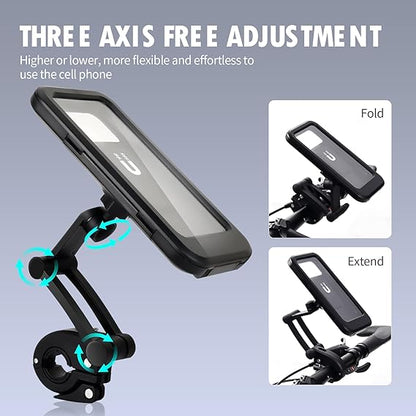 360° Waterproof Bike Phone Holder – Universal Motorcycle Mobile Mount | All Smartphones Compatible