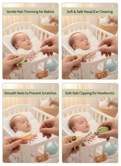 Baby Nail Cutter Set 4-in-1 – Safe Infant Nail Care Kit with Travel Case | Easy & Portable