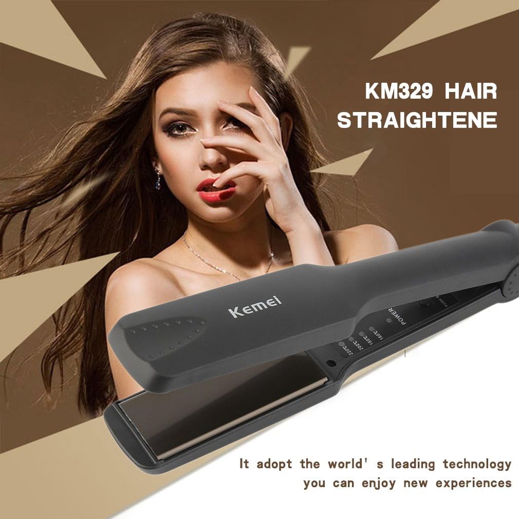 Kemei KM-329 Hair Straightener – Ceramic Fast Heating Flat Iron | Smooth & Silky Hair