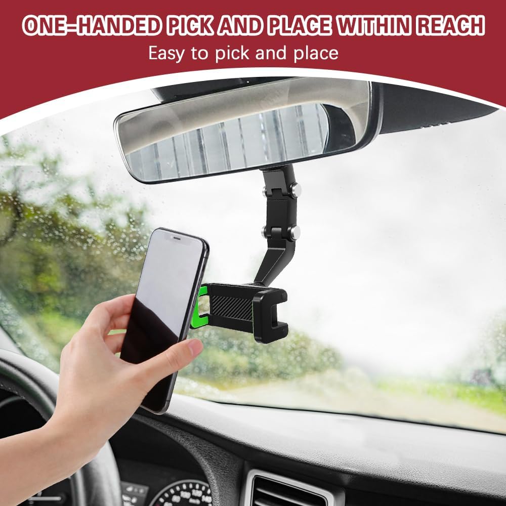 360° Car Mobile Holder – Adjustable Rearview Mirror Phone Mount | Universal Fit for Smartphones