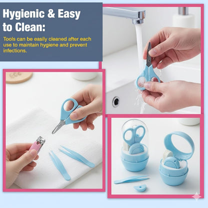 Baby Nail Cutter Set 4-in-1 – Safe Infant Nail Care Kit with Travel Case | Easy & Portable