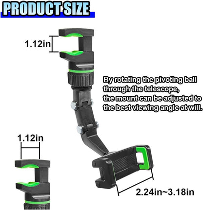 360° Car Mobile Holder – Adjustable Rearview Mirror Phone Mount | Universal Fit for Smartphones