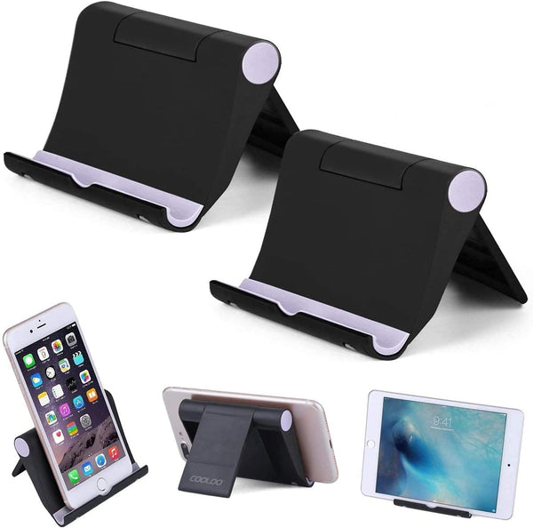 Universal Adjustable Mobile Phone Stand Holder – Foldable Desk Stand | Black