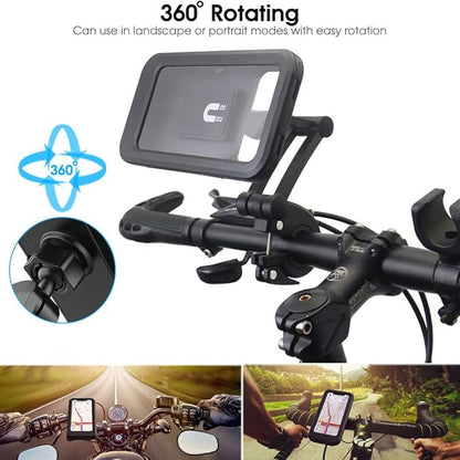 360° Waterproof Bike Phone Holder – Universal Motorcycle Mobile Mount | All Smartphones Compatible