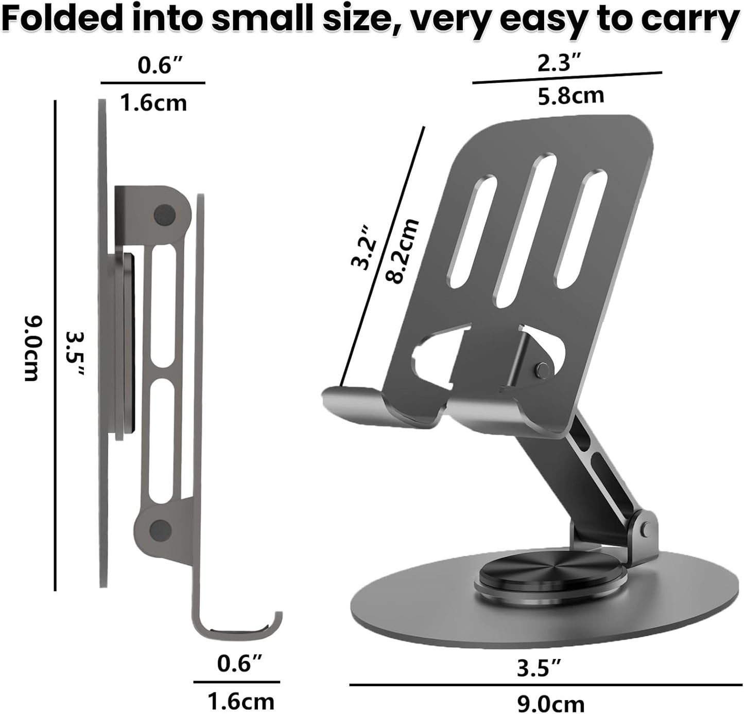 360° Metal Phone Stand – Premium Adjustable Mobile Holder | Rotating Base for Desk Use