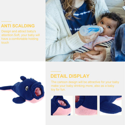 Baby Feeding Bottle Cover – Soft Plush Insulated Milk Bottle Protector | Fits Most Bottles – Blue