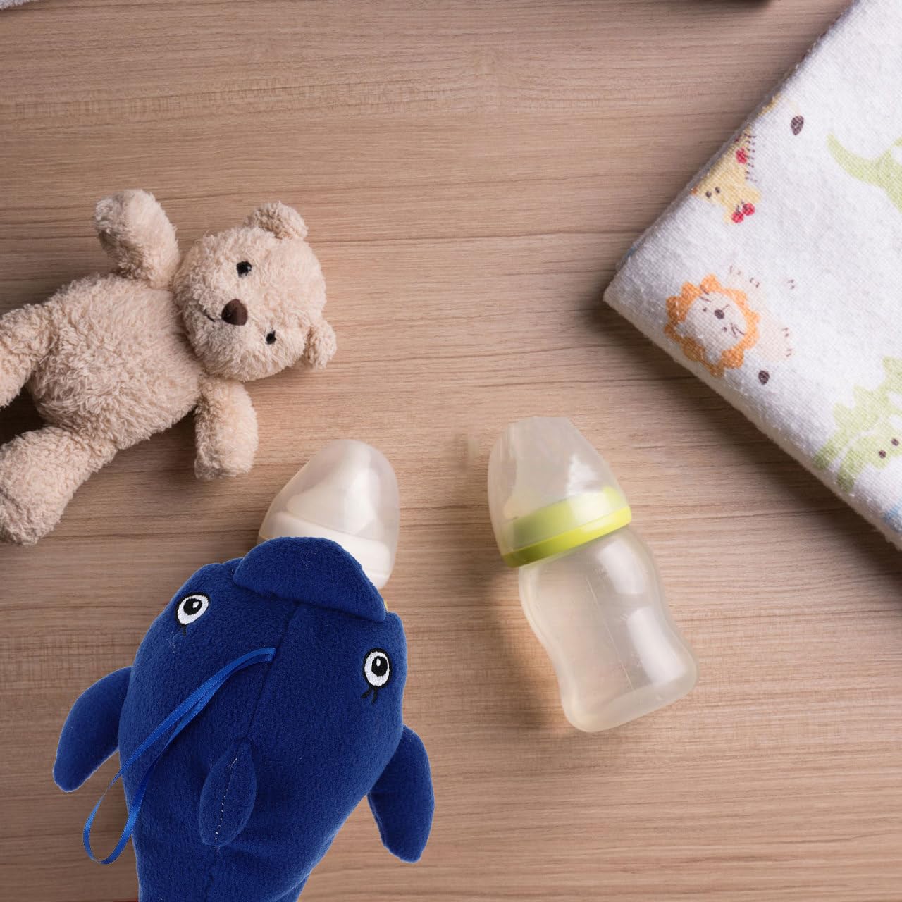 Baby Feeding Bottle Cover – Soft Plush Insulated Milk Bottle Protector | Fits Most Bottles – Blue