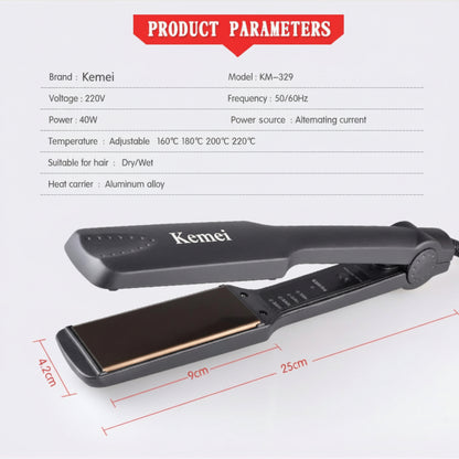 Kemei KM-329 Hair Straightener – Ceramic Fast Heating Flat Iron for Smooth & Silky Hair