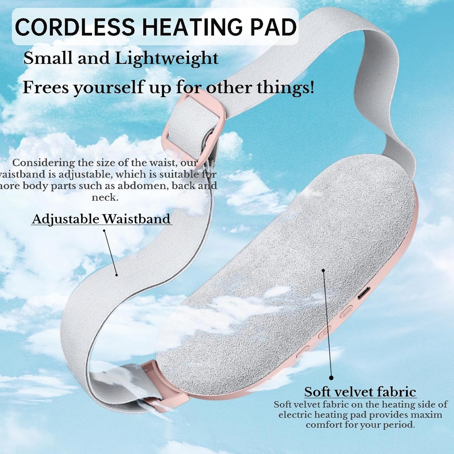 Period Pain Relief Heating Pad – Electric Menstrual Belt | Adjustable & Comfortable Fit