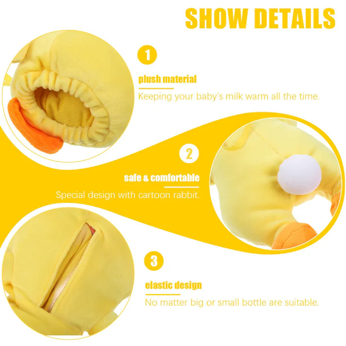 Baby Feeding Bottle Cover – Soft Plush Insulated Milk Bottle Protector | Fits Most Bottles – Multicolor