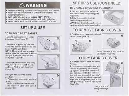 Baby Bath Seat – Foldable Adjustable Bath Support Chair | Newborn & Toddler Safety