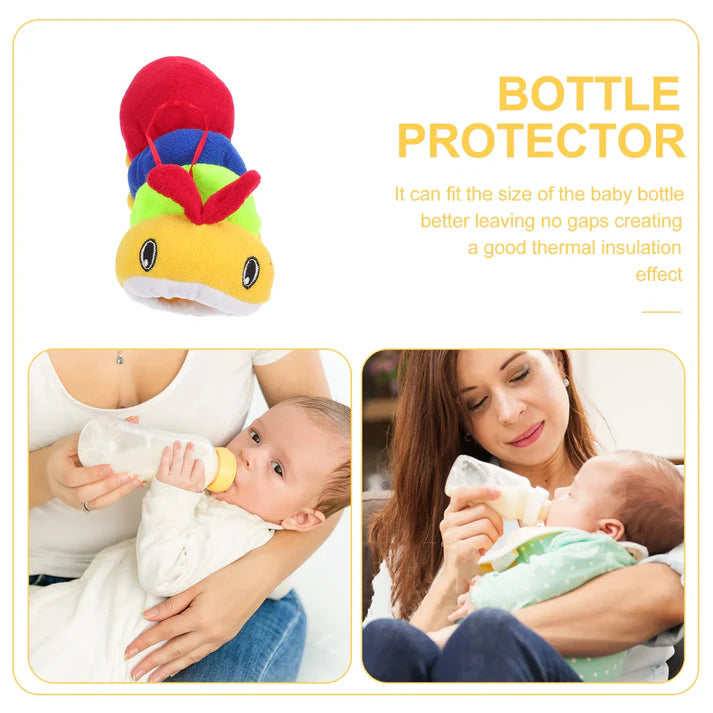 Baby Feeding Bottle Cover – Soft Plush Insulated Milk Bottle Protector | Fits Most Bottles – Multicolor