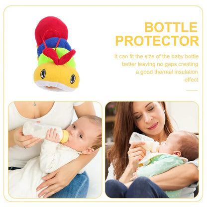 Baby Feeding Bottle Cover – Soft Plush Insulated Milk Bottle Protector | Fits Most Bottles – Multicolor