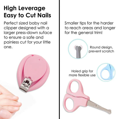 Baby Nail Cutter Set 4-in-1 – Safe Infant Nail Care Kit with Travel Case | Easy & Portable