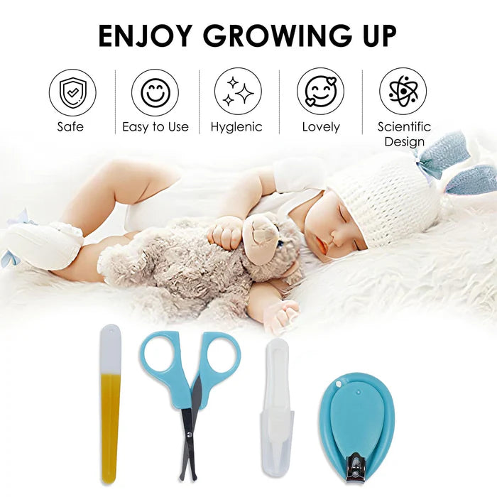 Baby Nail Cutter Set 4-in-1 for Newborns – Safe Infant Nail Care Kit with Travel Case (Sky Blue)