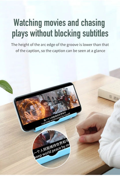 Universal Adjustable Mobile Phone Stand Holder – Foldable Desk Stand | Blue | Hands-Free Use