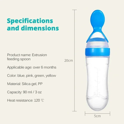 Baby Feeding Spoon Bottle – 90ML Newborn Milk Feeder | Soft Silicone Spoon