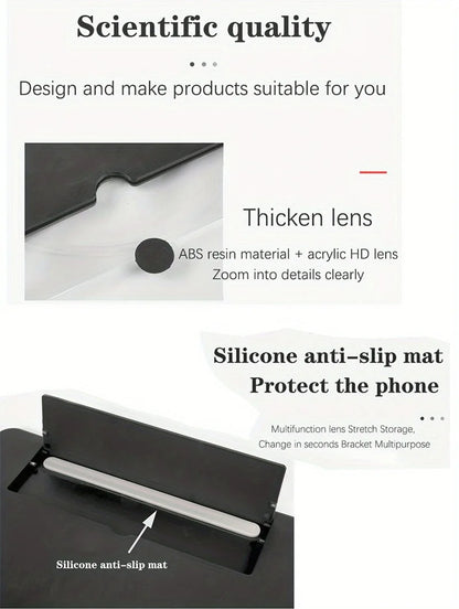 9 Inch 3D HD Mobile Screen Magnifier – Foldable Phone Video Amplifier | Eye-Friendly & Eye Protection