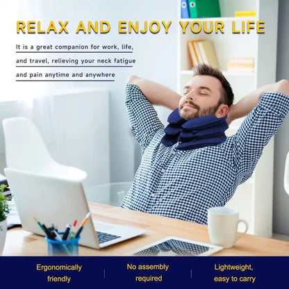 Inflatable Cervical Neck Traction – Adjustable Spine Support Pillow | Pain Relief & Relaxation