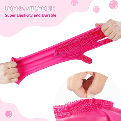 Silicone Dishwashing & Cleaning Gloves – Magic Rubber Kitchen & Pet Grooming Glove | Heat Resistant & Multi-Purpose