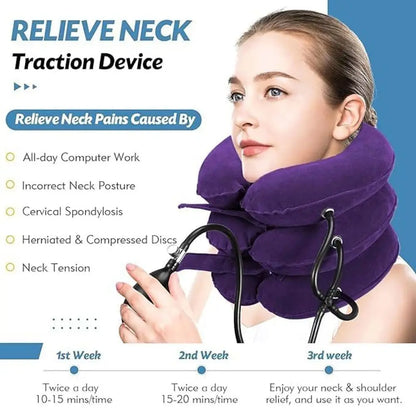 Inflatable Cervical Neck Traction – Adjustable Spine Support Pillow | Pain Relief & Relaxation