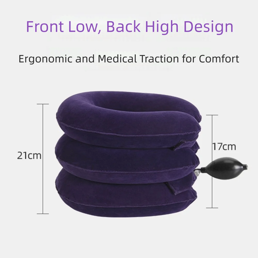 Inflatable Cervical Neck Traction – Adjustable Spine Support Pillow | Pain Relief & Relaxation