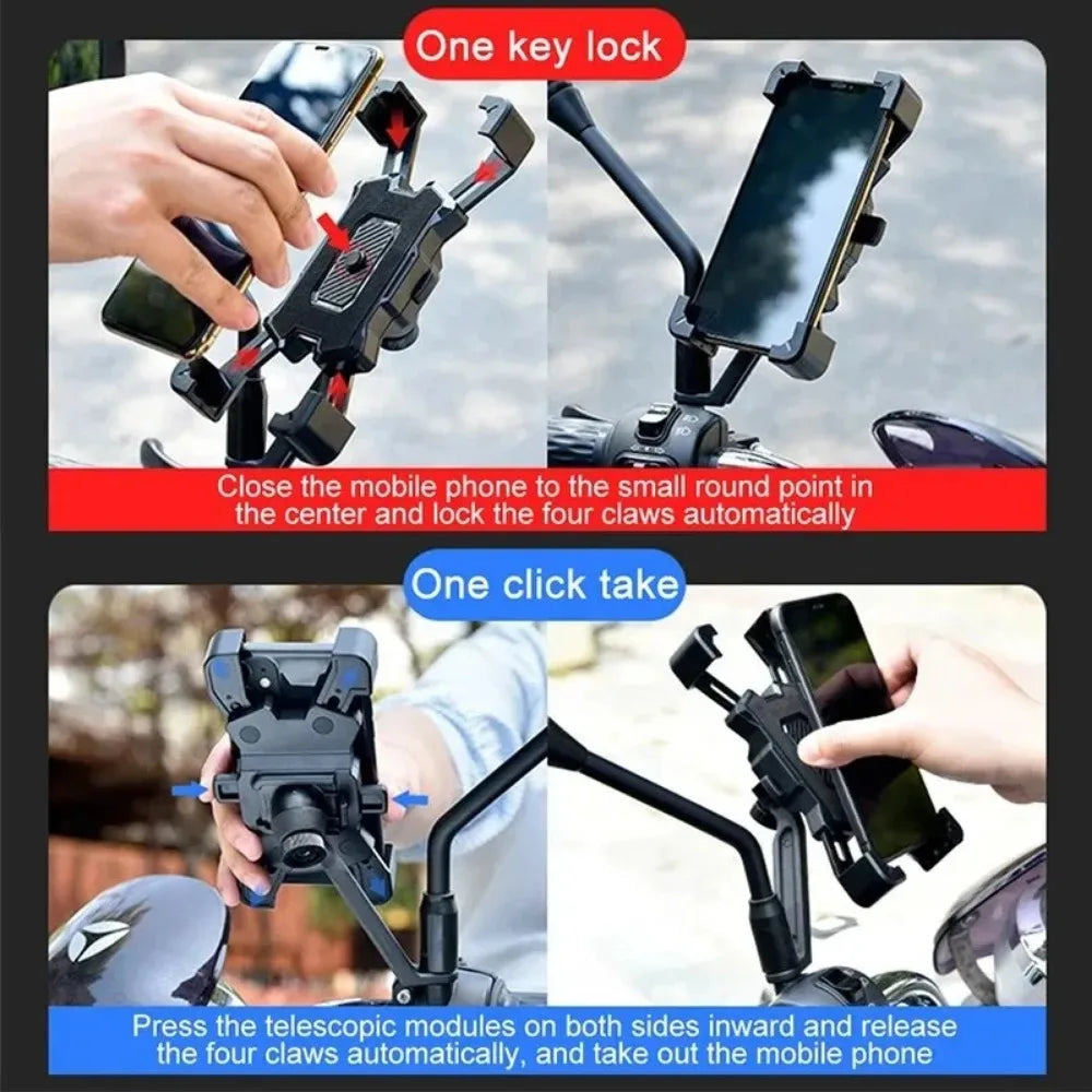 360° Motorcycle Phone Holder – Rotatable Bike & Electric Bike Mount | Universal Smartphone Holder