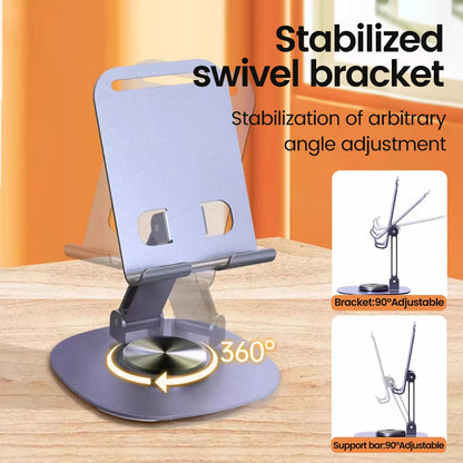 Aluminium 360° Rotating Phone & Tablet Stand – Premium Desktop Holder | Adjustable & Stable