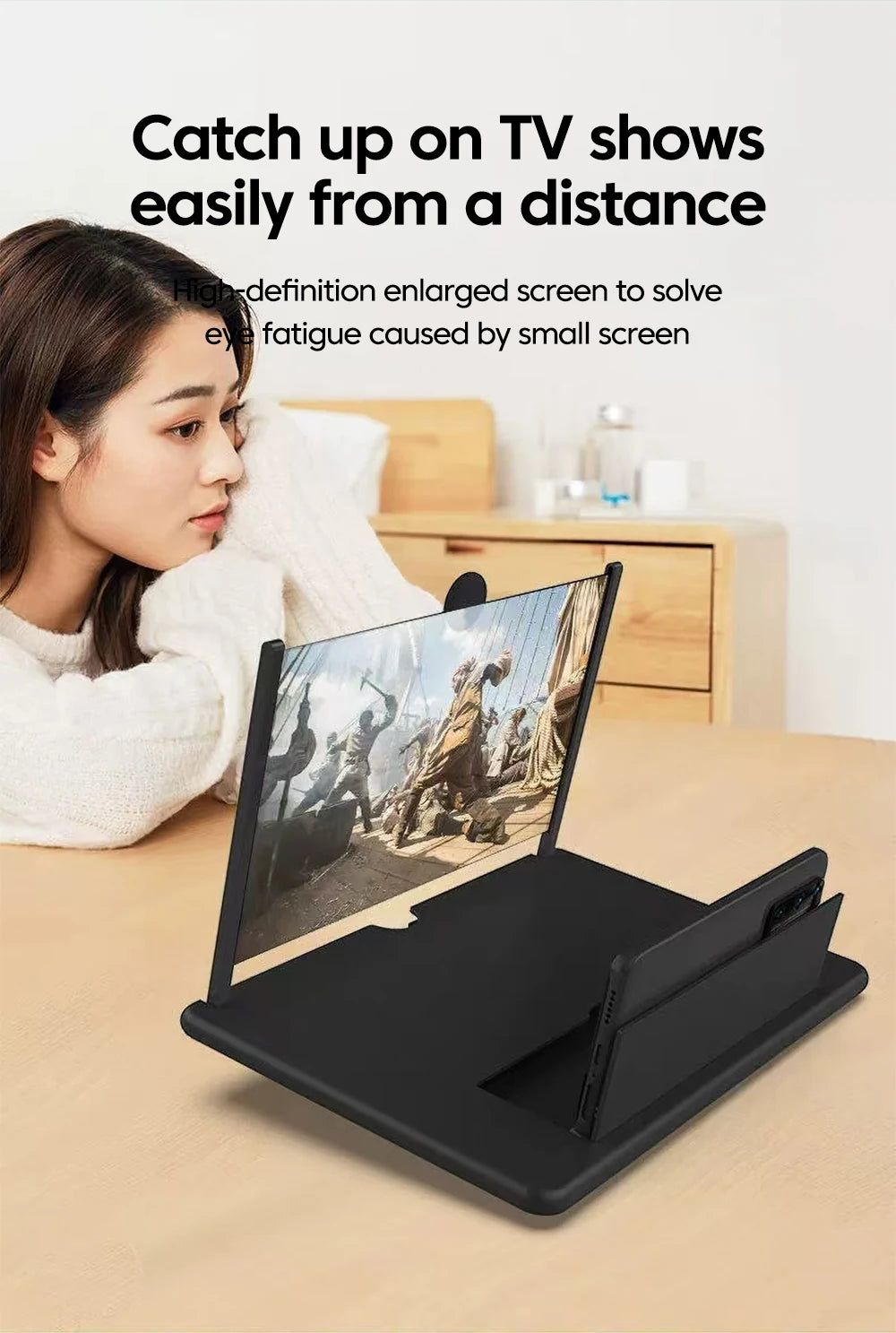 9 Inch 3D HD Mobile Screen Magnifier – Foldable Phone Video Amplifier | Eye-Friendly & Eye Protection